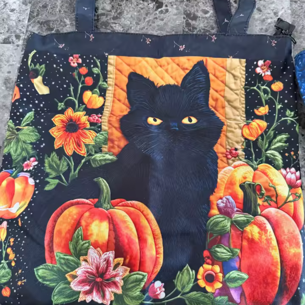 Black Cat Halloween Tote Bag