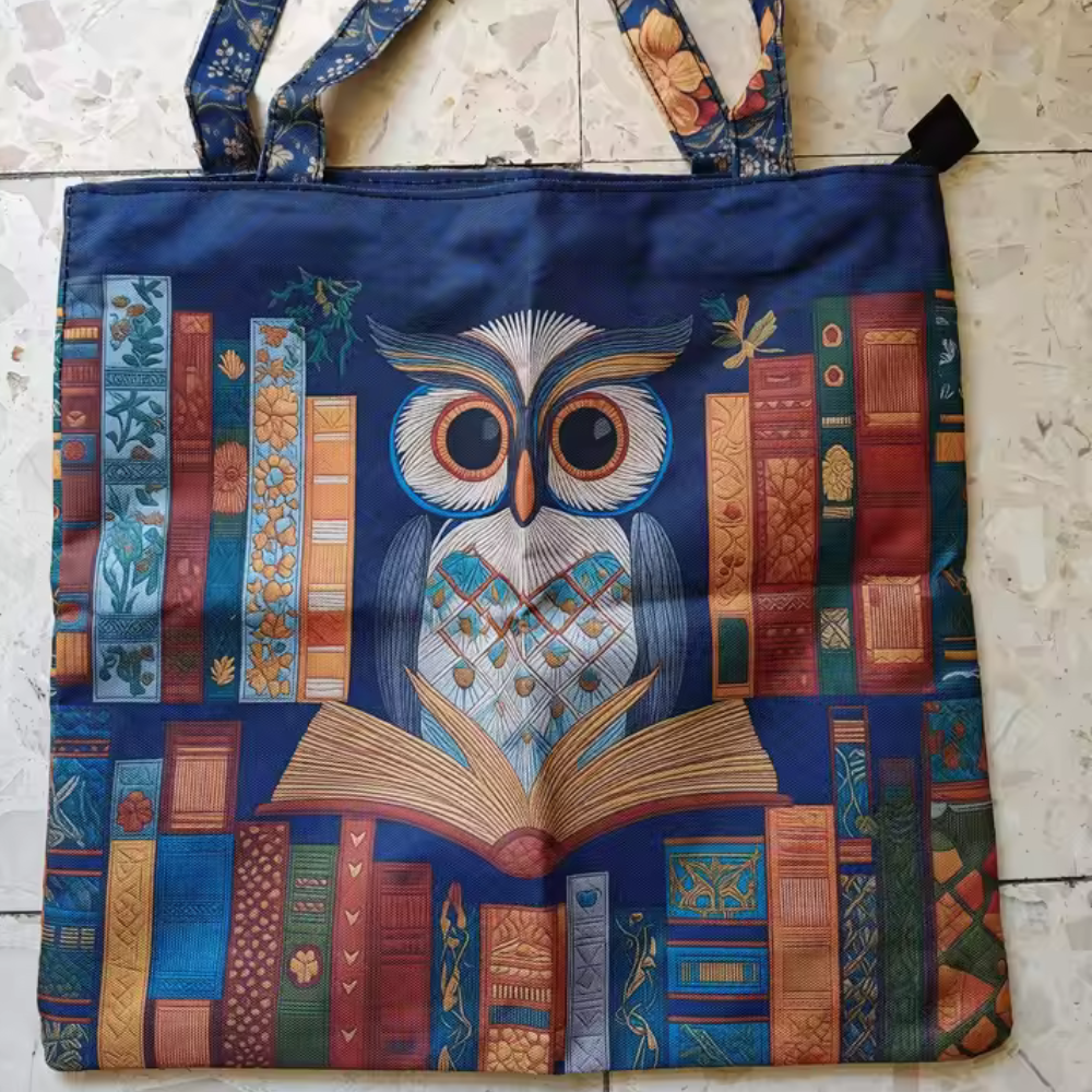 Owl & Books Tote Bag